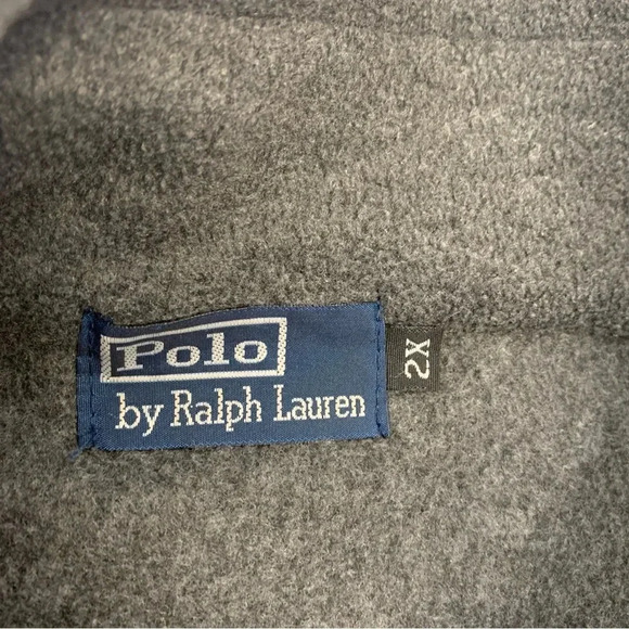 Polo Ralph Lauren Fleece Sweatshirt Jacket Men 2XL Full Zip Gray Pockets Pony - Picture 7 of 10